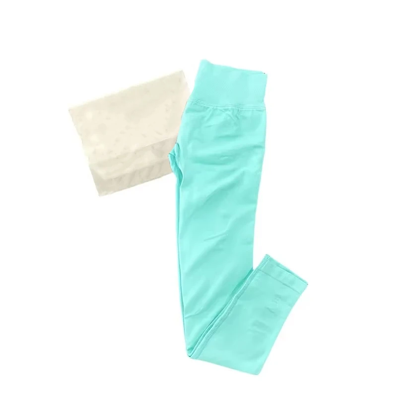 شعار السراويل Df تأثير طماق النساء سلس اليوغا السراويل Scrunch الملابس يغطي الرجل منخفضة مضلع حزام Fiess جوارب رياضية Capris