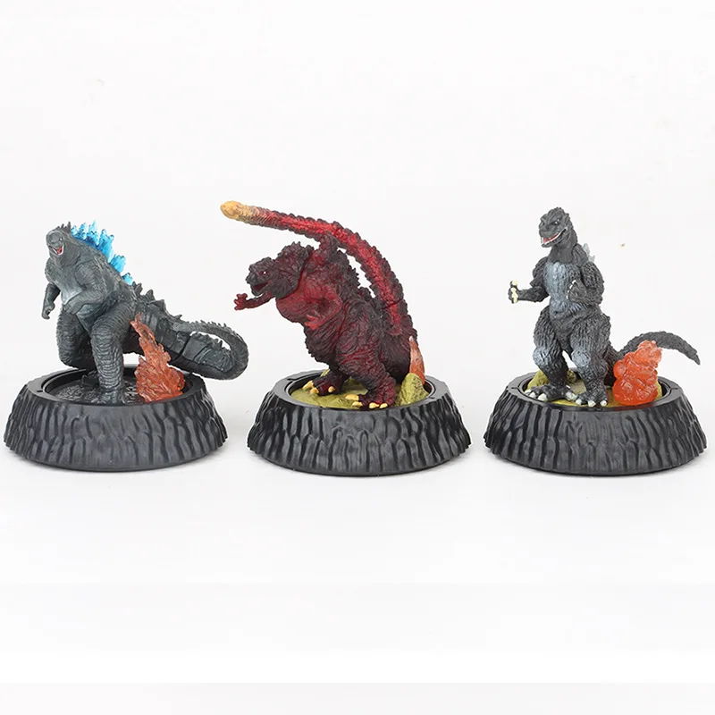 3pcs/set Gojira Egg Box Godzilla 18cm PVC Action Figure Model Toys