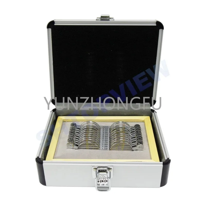 

JS-22 Aluminium Tray and Case Ophthalmic China 22 Pcs with Penlight Optical Equipment Progressive Trial Lens Set