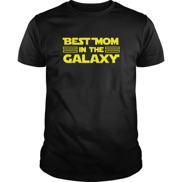 

Funny Crew Neck Text Tee Shirts Best Mom In The GalaxyFunnyT-Shits
