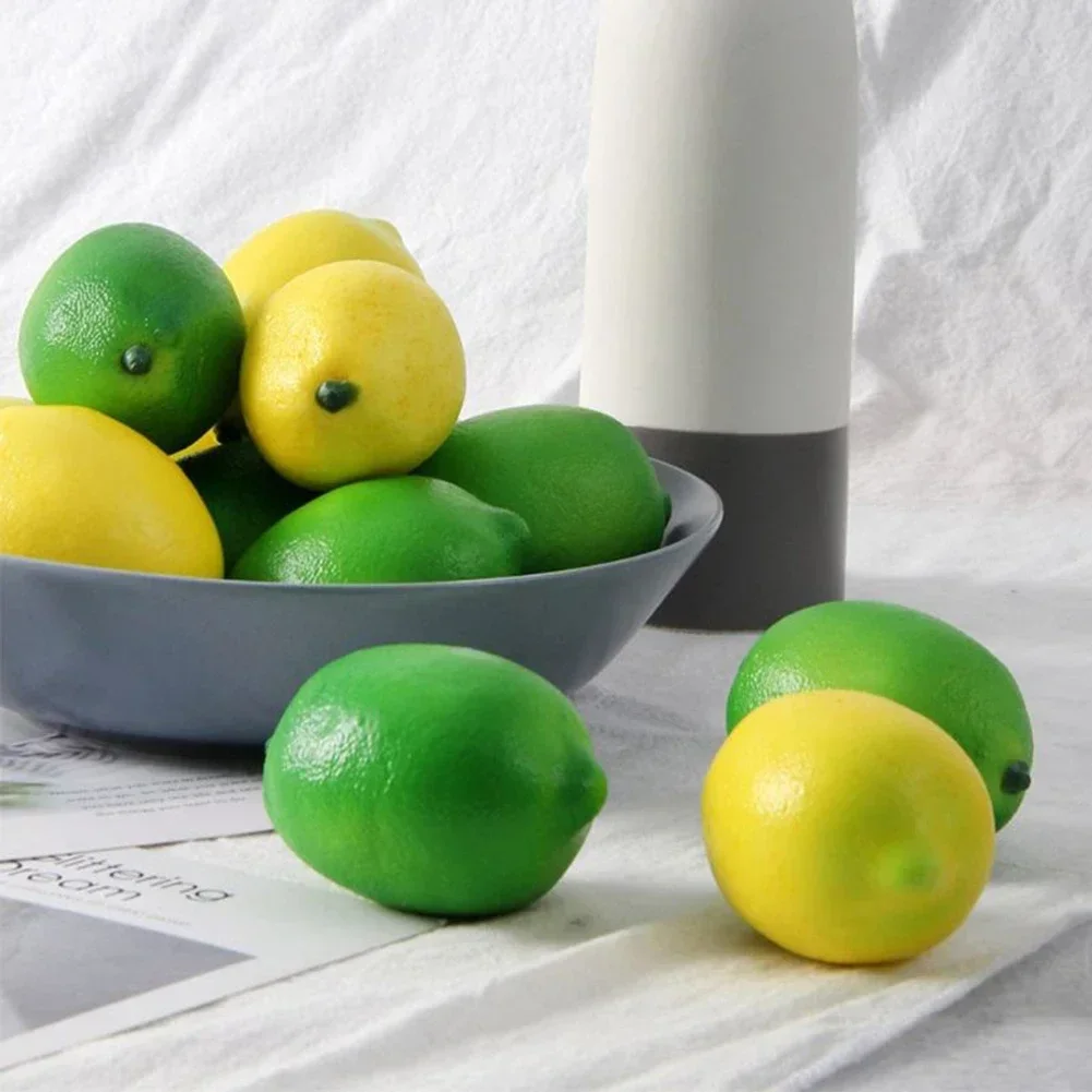 1 Pc Artificial Yellow Lemon Fruit Realistic Simulation Wedding Party Kitchen Cabinet Dining Table Summer Mall Market Decoration