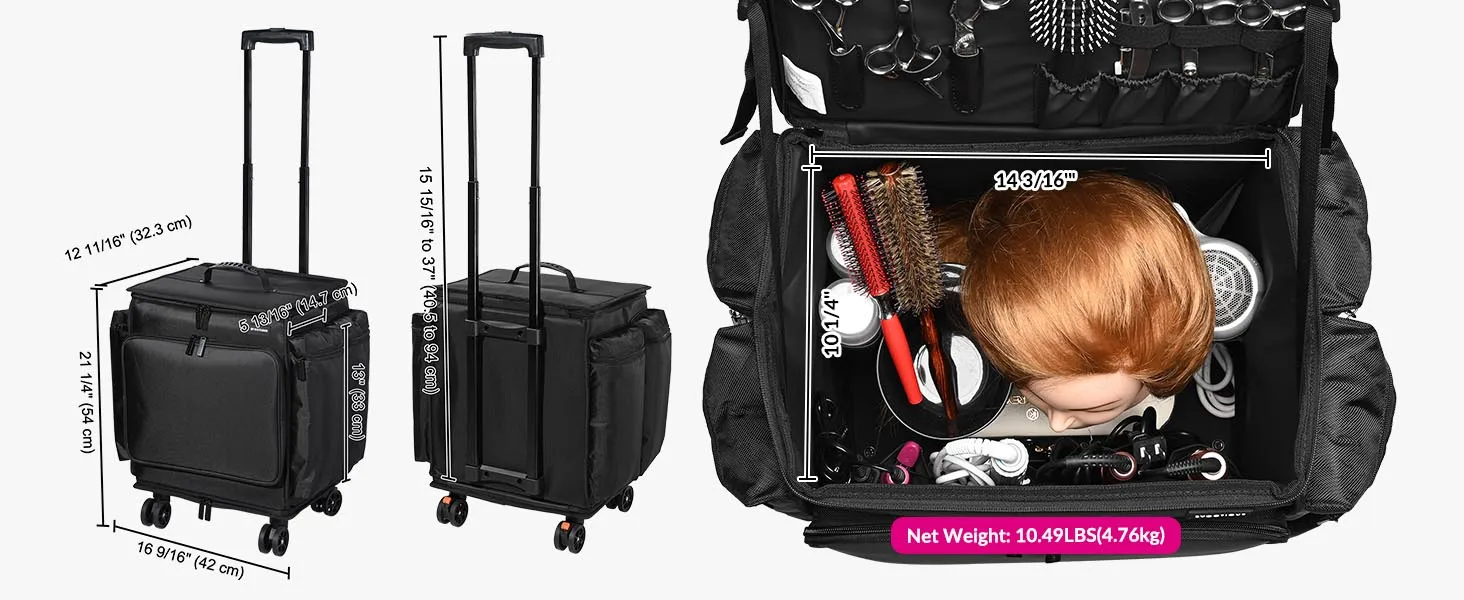 rolling hairstylist bag