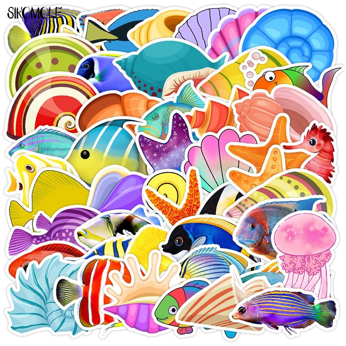 10/30/50PCS Cute Fish Stickers Animals Hand Account Material Mobile Phone Laptop Luggage Skateboard Waterproof Graffiti Stickers