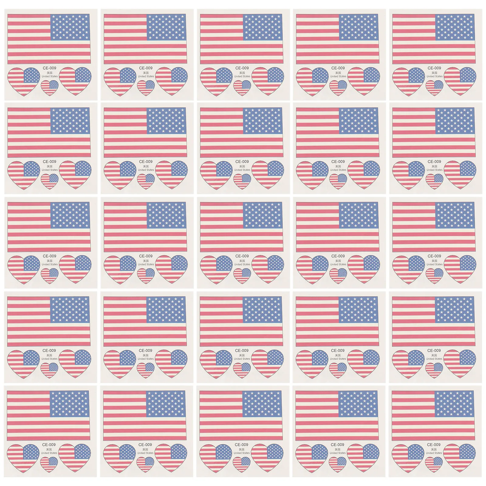 

25pcs Patriotic Fan Face Stickers American Flag Decal Usa Bulk Small Independence Day Body Tattoo Gift Sports Match Sticker