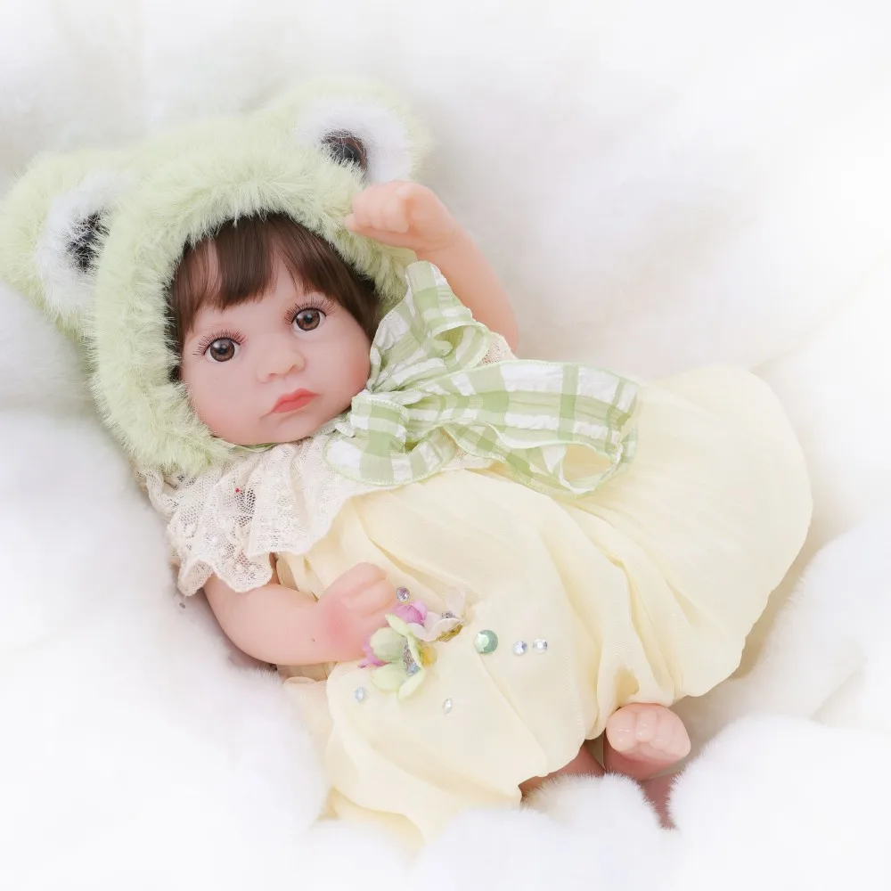 Cloveray 12inch Original Full Body Vinyl Realistic Vinyl Doll Soft Green Frog Vinyl Doll Handmade High Quality Toy Kid Xmas Gift