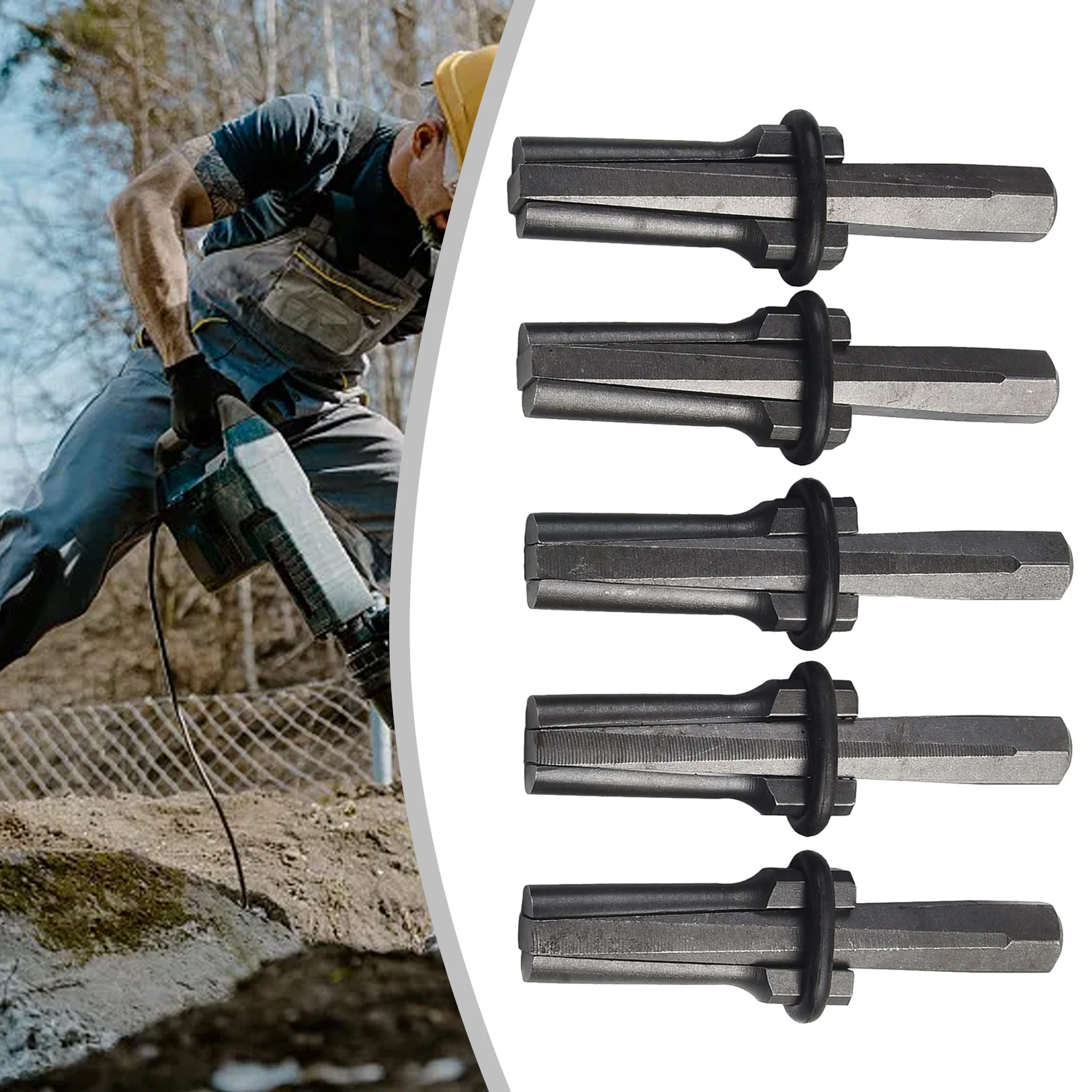 

5PCS 18mm Chromium Vanadium Alloy Steel Wedges Concrete Rock Stone Splitter For Stone Rock Granite Marble Stone Splitting Tool