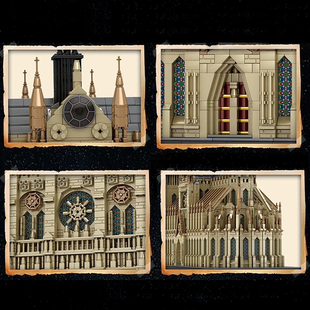 Architettura mondiale Notre Dame Cattedrale Gotica Casa Edifici Set Alta simulazione Città Blocchi modulari Regalo 8868PCS