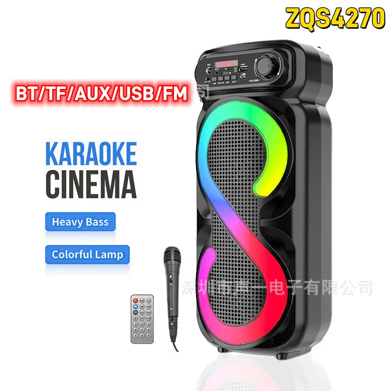 

Caxia De Som Bluetooth Speaker Wireless Portable Home TKV Karaoke with MIC RGB Light Outdoor High Volume Super Bass Boombox TWS