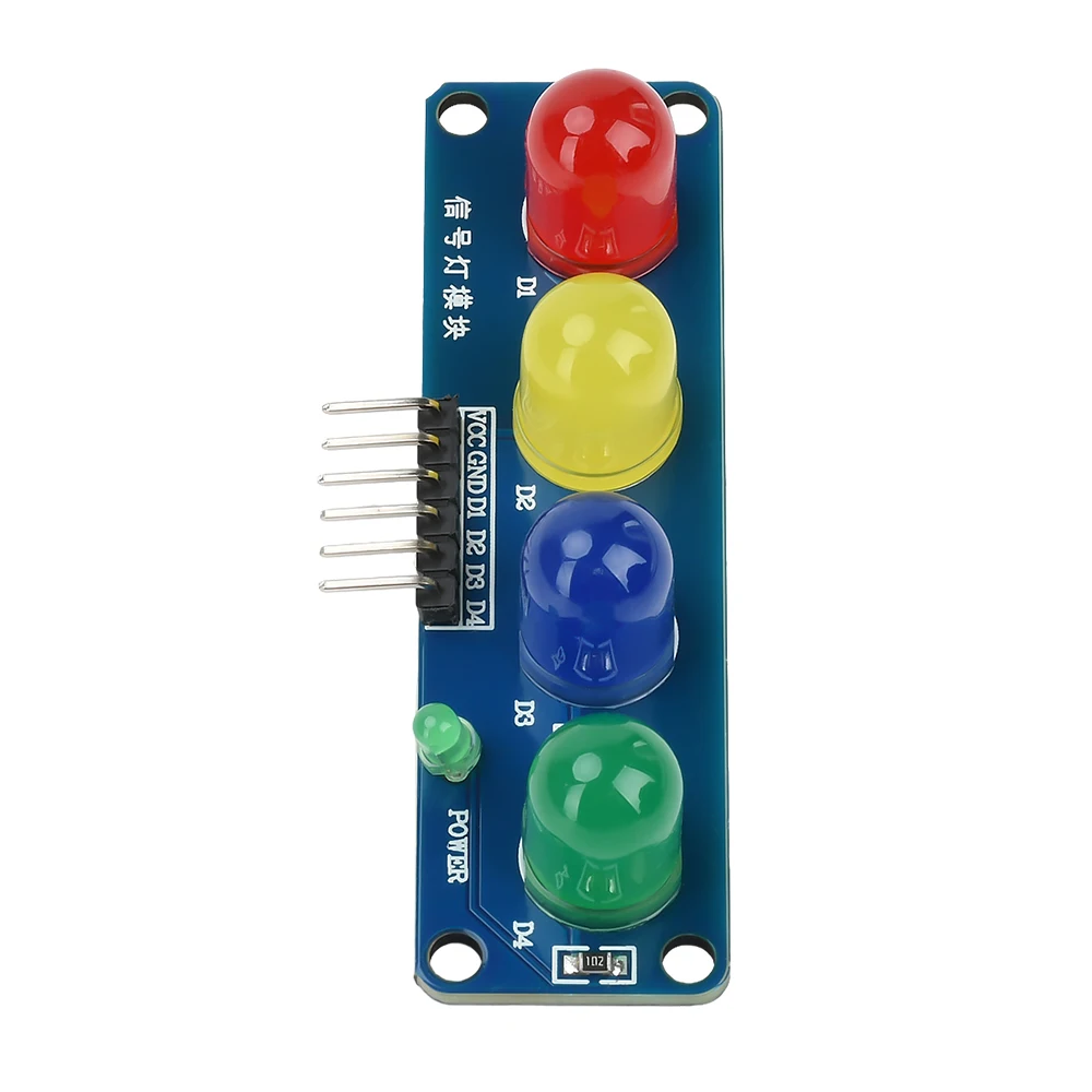 DC 3.3-5V ST009 Red Yellow Blue Green Four Position LED Module LED Signal Light Module Traffic Light Module Low-level Triggering