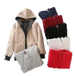 Autumn Hoodie Women's Casual Sweatshirt Zipper Creative Hoodie Matching Streetwear Solid Color Thickening High Quality Hoodie