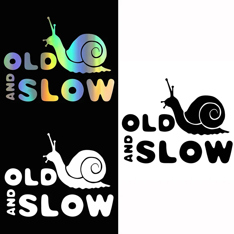 16.8x12.9cm Funny Old and Slow Snail Motorcycle Reflective Vinyl Sticker Decal Car Bumper Fuel Tank Window Rear Decal