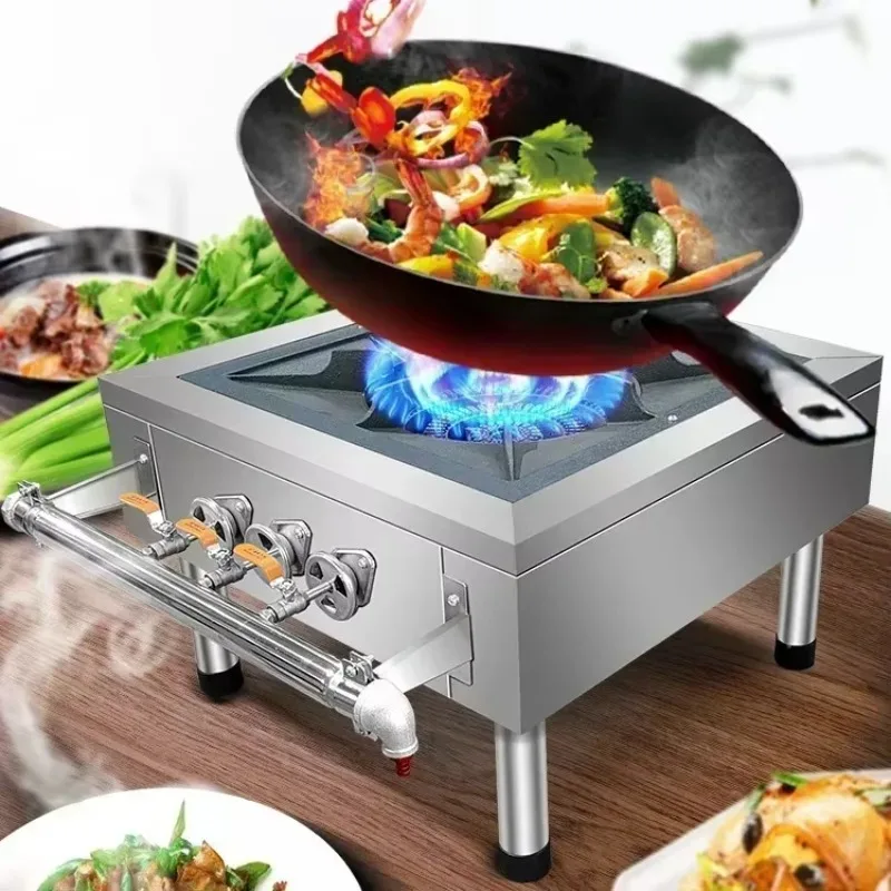 commercial high power Fierce gas Korean-style low soup stove short-footed gas natural gas single double-burner New style