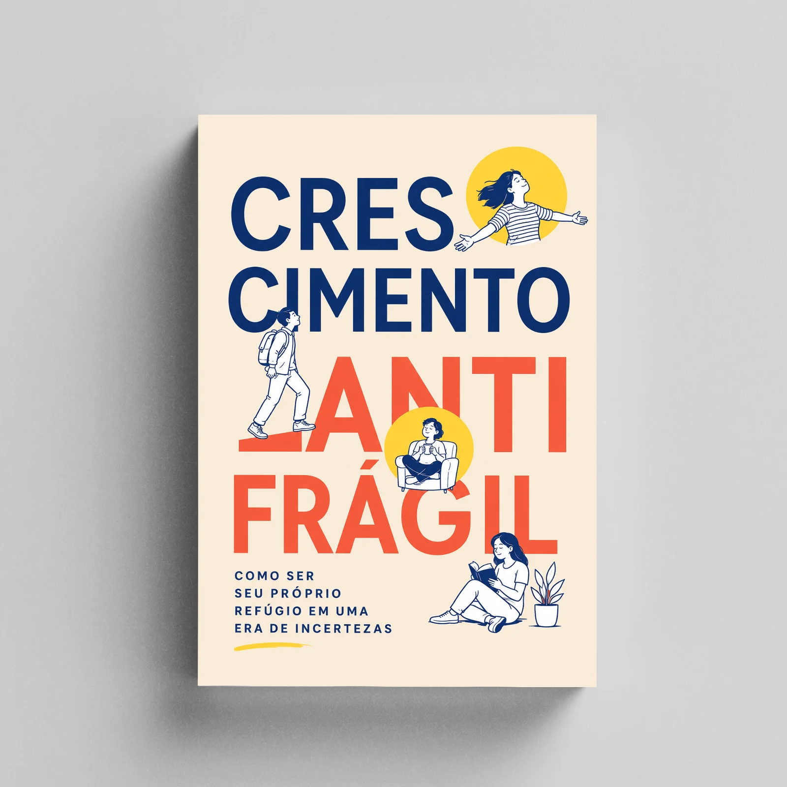 Crescimento Antifrágil, livro de desenvolvimento pessoal e resiliência emocional em português, guia para enfrentar incertezas