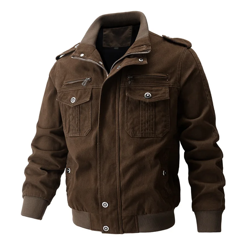 2026 Spring and Autumn Men  Jackets  Warm Casual Coats Balck Jackets High Quality Male Multi-pocket Cargo Jackets And Coats 6XL