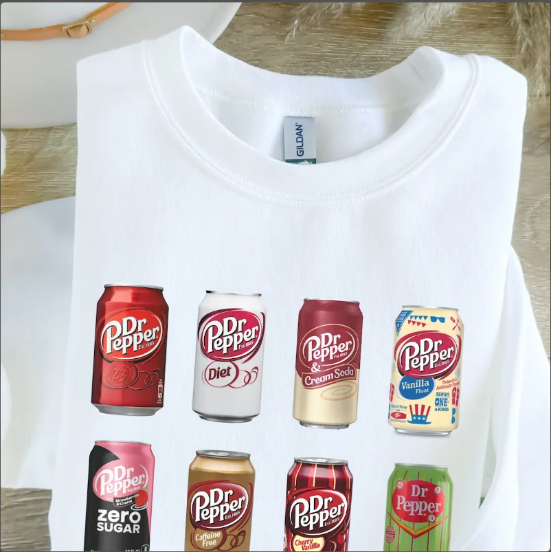 Dr Pepper Sweatshirt Vintage Casual Crew-Neck Pullover Punk Graphic Long Sleeve Tops Women Clothing ropa mujer tendencia 2024