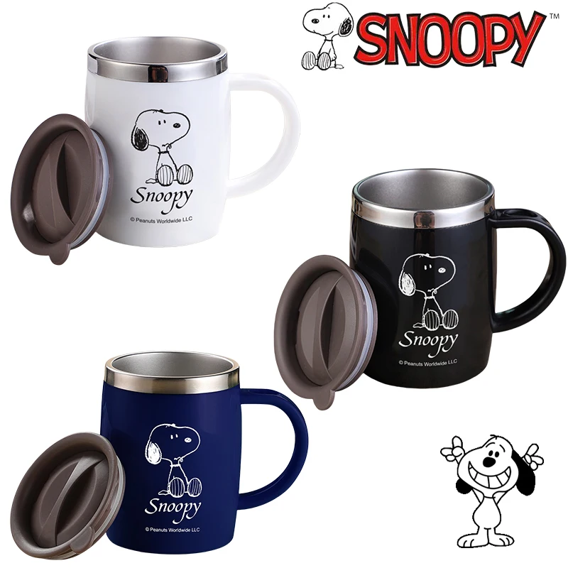 

420ml Snoopy Cartoon Coffee Mug Cartoon Anime Home 304 Stainless Steel Insulated Water Cup Kids Juice Milk Breakfast Mugs Gifts