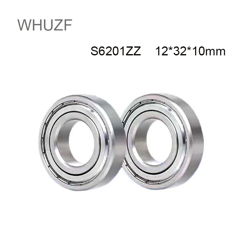 

WHUZF Free Shipping 2PCS ABEC-5 Stainless Steel S6201ZZ S6201Z S6201-2Z 12*32*10mm Metal Seal Deep Groove Ball Bearings