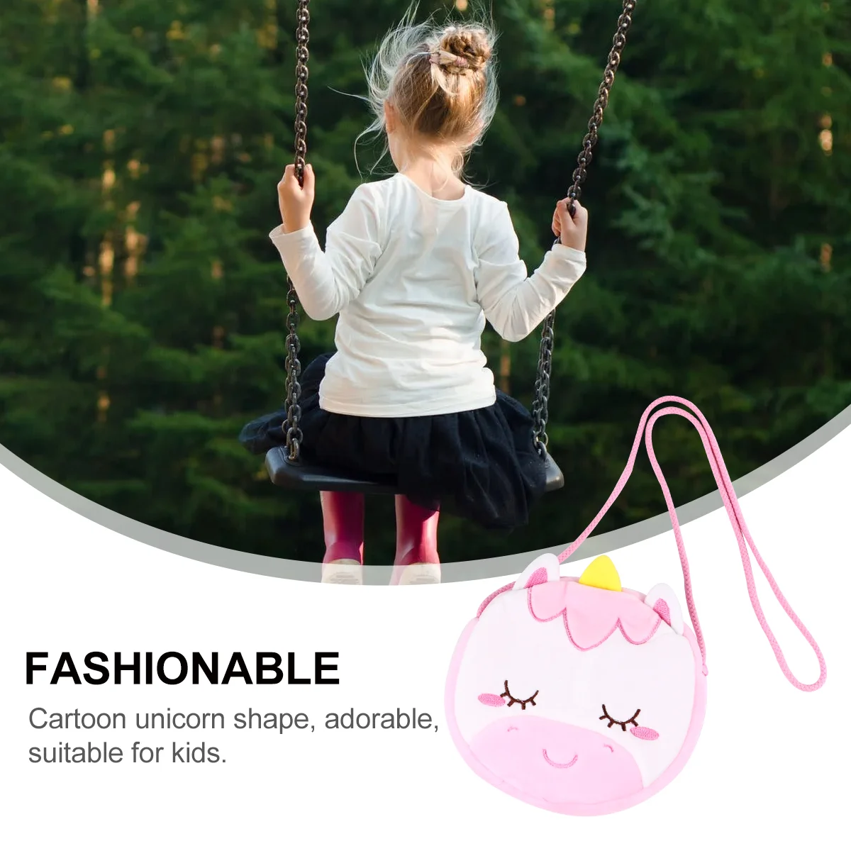 Tas selempang Unicorn, tas selempang cantik untuk anak-anak bentuk Chic trendi kartun Mini portabel