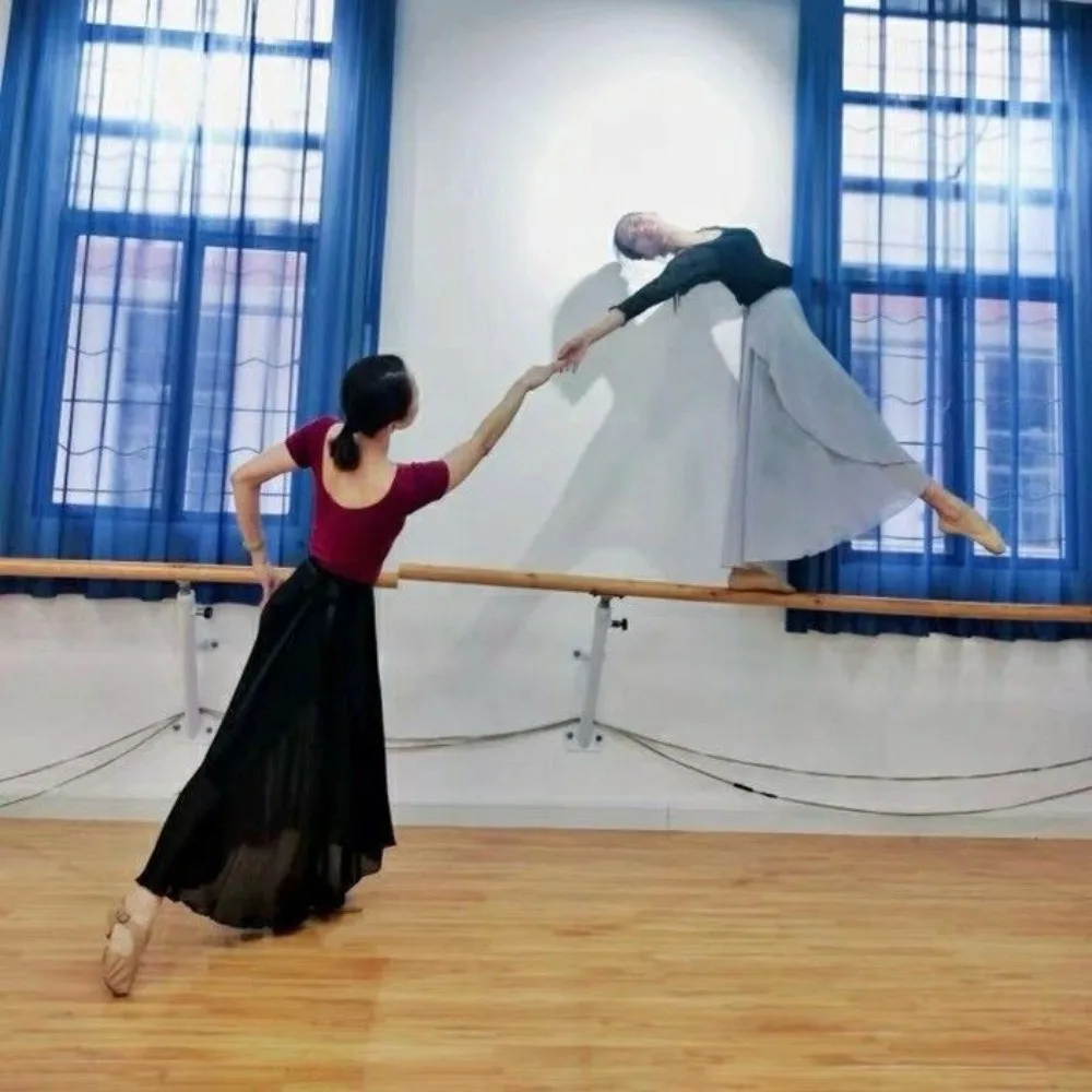 Falda de Ballet larga con lazo, bufanda envolvente, falda tutú de Ballet de hadas de Color puro, vestido de baile, accesorios de baile, trajes de baile, falda de Skate