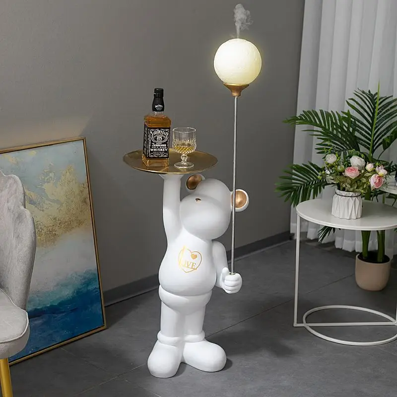 Nordic Moderne Cartoon Beer Vloerlampen Met Touch Schakelaar Led Creatief Maanlicht En Luchtbevochtiger Woonkamer Decoratie Verlichting