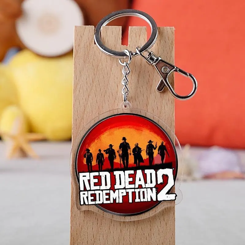 Acrylic Gamepad Keychain Charms Red Dead Redemption 2 Keyring Game Fans Fashion Jewelry Props Car Decor Pendant Key Holder