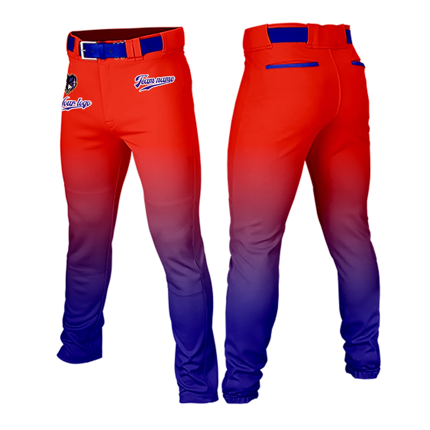 Pantalones de béisbol con degradado personalizado para hombres jóvenes, uniforme de entrenamiento de Softball, ropa deportiva informal transpirable, pantalones para correr