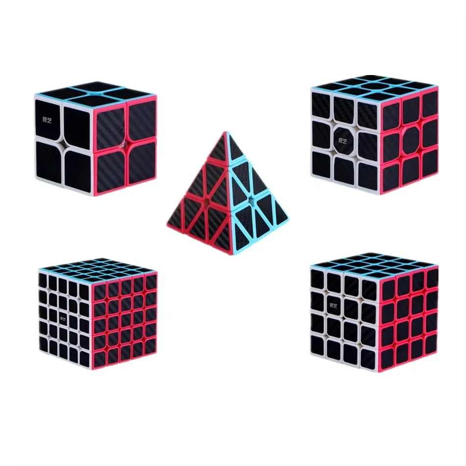 Qiyi Cubo Magico In Fibra di Carbonio 2x2 3x3 4x4 5x5 Piramide Puzzle Educativo Cubo Magico Giocattoli Per I Bambini Regalo Giocattolo Cubo Magico