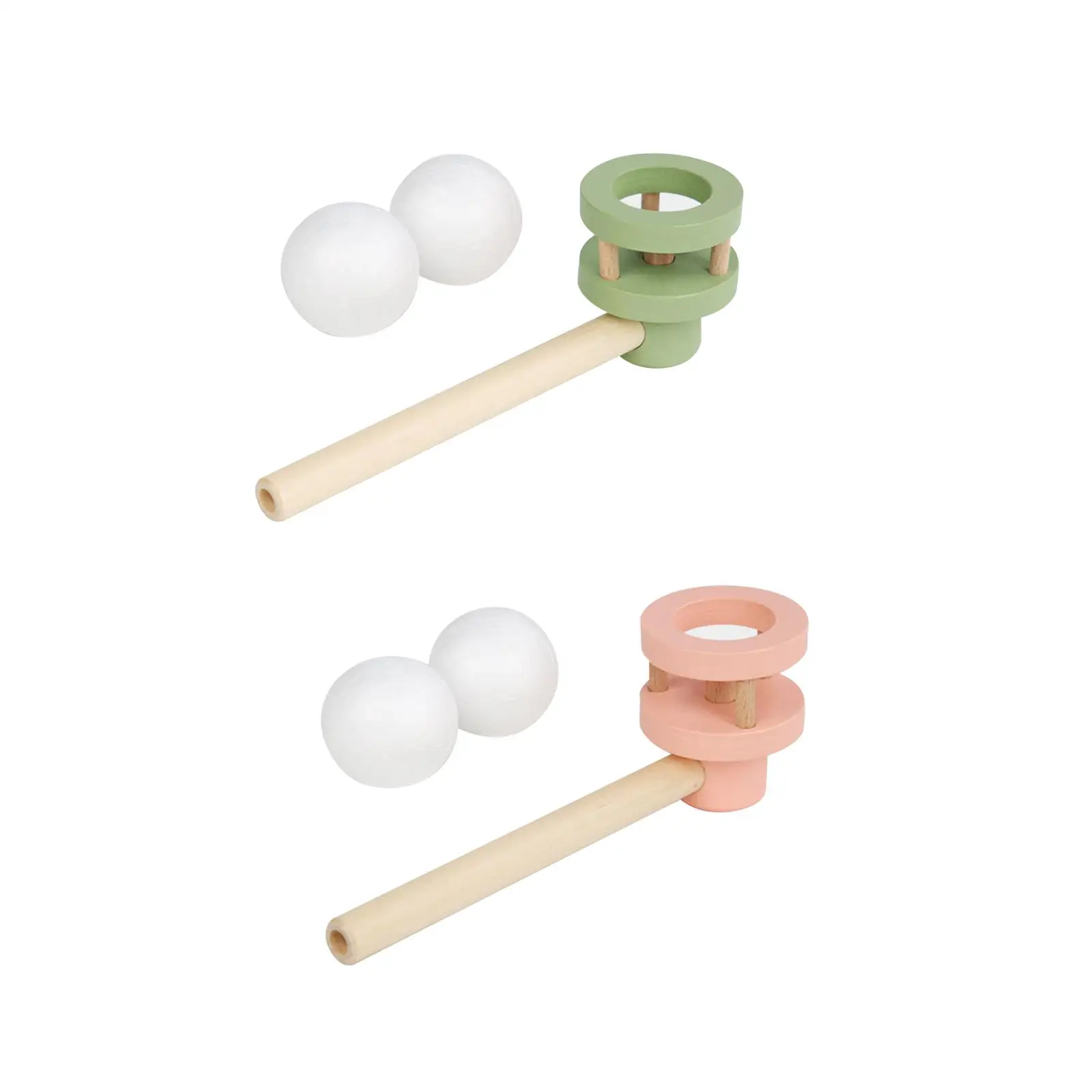 Wooden Blowing Ball Toy Floating Blow Balls Game Toy for Gathering Activity