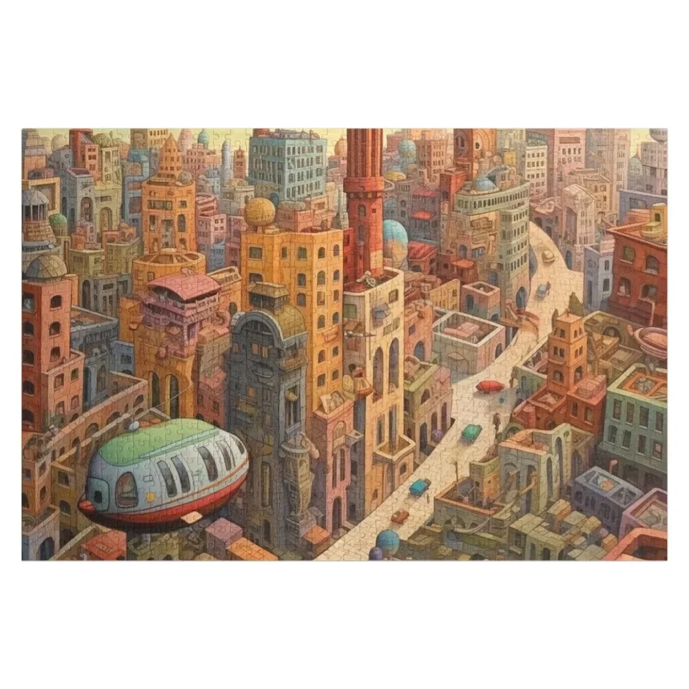 

Винтажный городской пазл-головоломка с возможностью персонализации, подарок для ребенка, развивающий интеллект, рождественский подарок с фото-пазлом