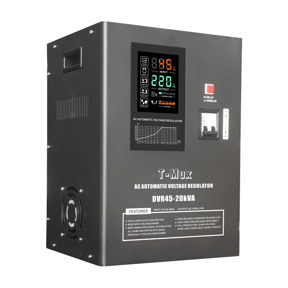 input 45V ultra low voltage regulator 20KVA wall mounted home automatic voltage regulator 220V