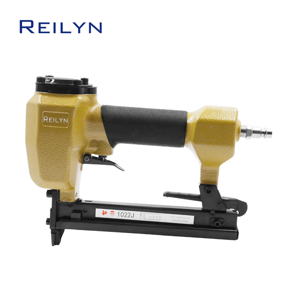 Reilyn Pneumatic Upholstery Stapler 20Ga 1022J Air Nailer 10-22mm Staples Crown 11.2mm Floor Roofing Framing Nail Gun