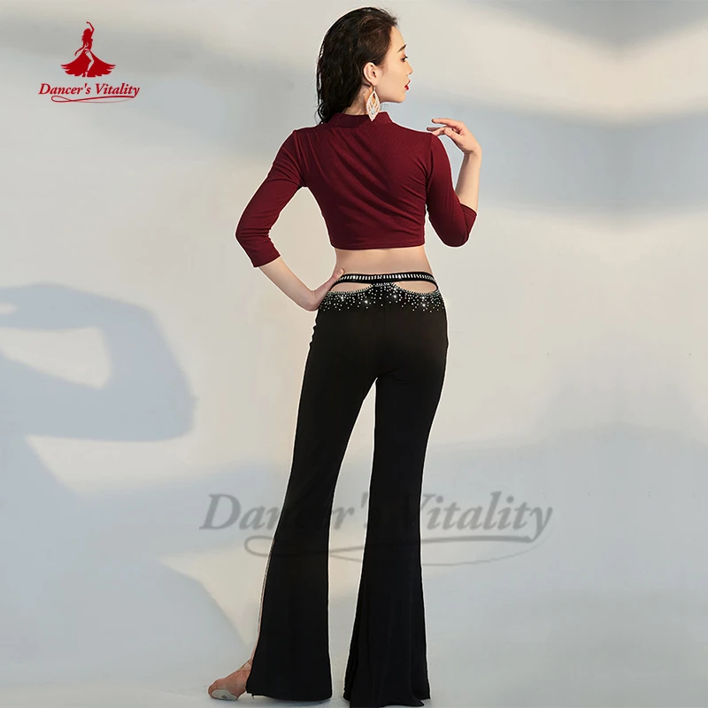 belly dance performance pants clothing for women cotton AB stones Oriental Clothing girl's belly dancing wear outfit trousers