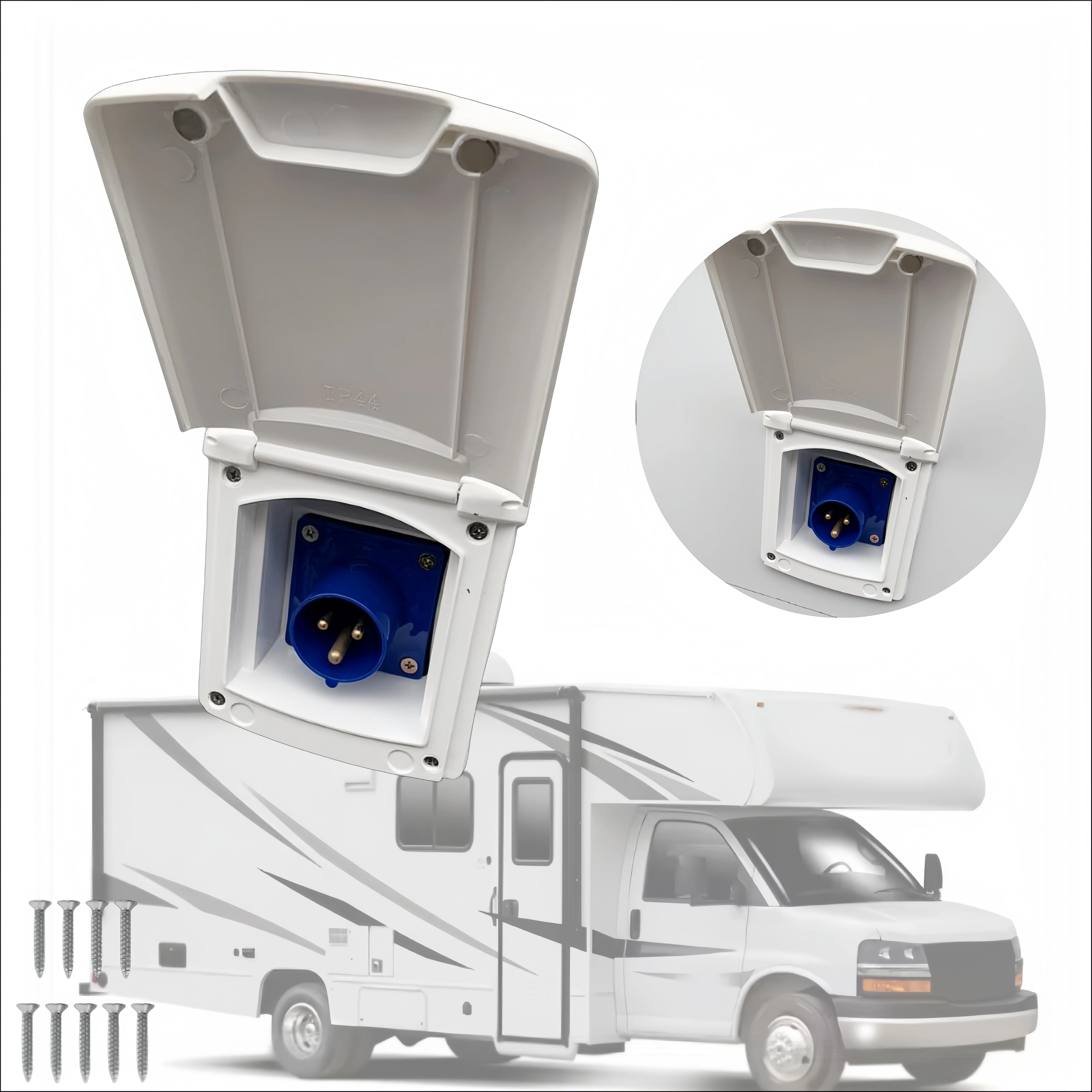 

3-контактная розетка для скрытого монтажа, автофургона, автодома, дома на колесах, 16 А, 220 В-240 В, водонепроницаемая розетка, внешняя розетка с берегом