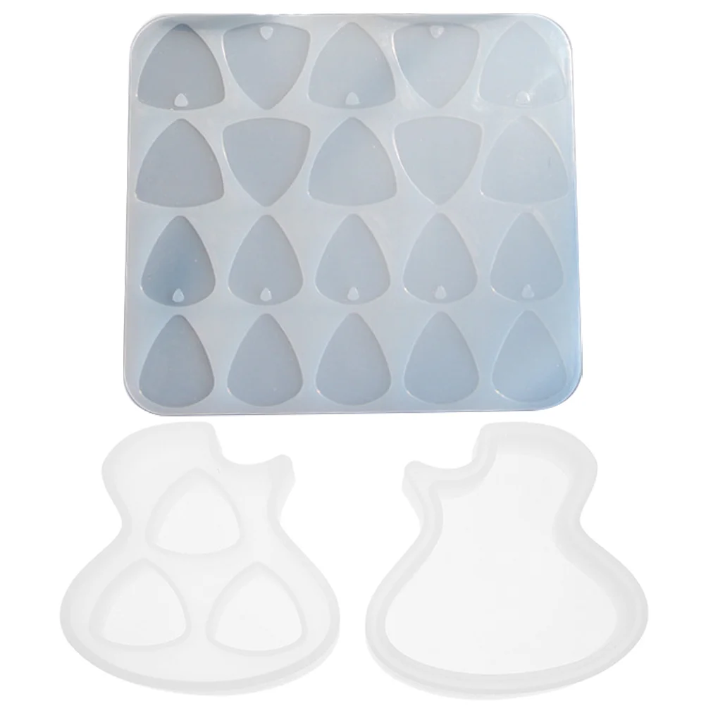 

Guitar Pick Case Picks Moulds Epoxy Mold for DIY Practical Plectrums Molds White Simple Silicone