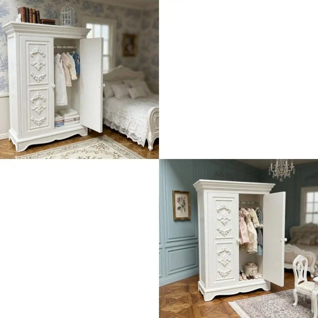 XXFE Simulation Miniature Wardrobe Cabinet for Doll House Bedroom Display Projects