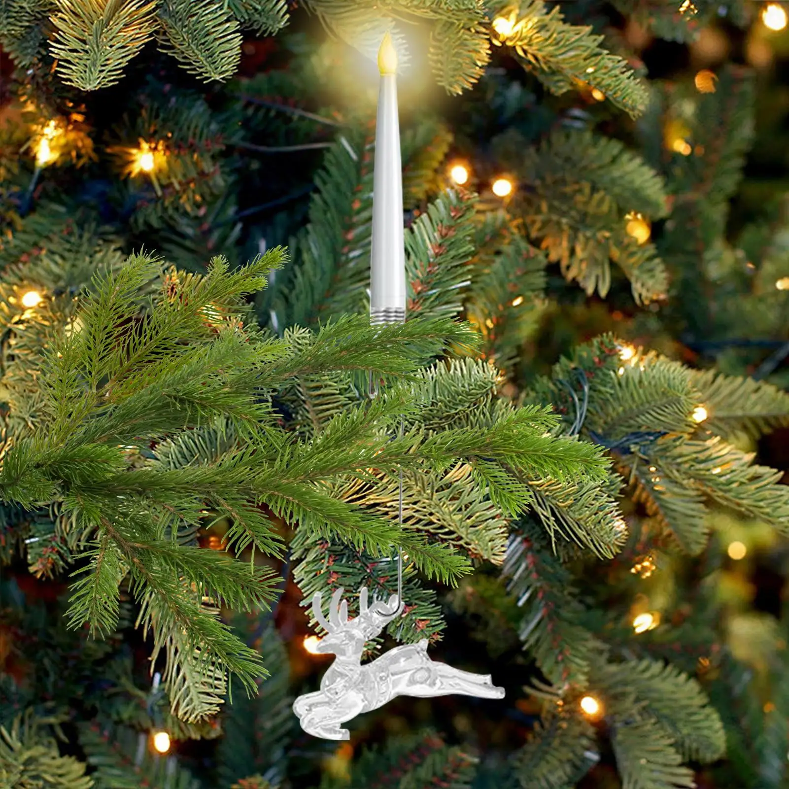 

Рождественская елка Свечи Рождественский ремесленный декор Сосулька Летающие птицы Лось Светодиодная свеча с дистанционным таймером для елки Домашний камин Окно