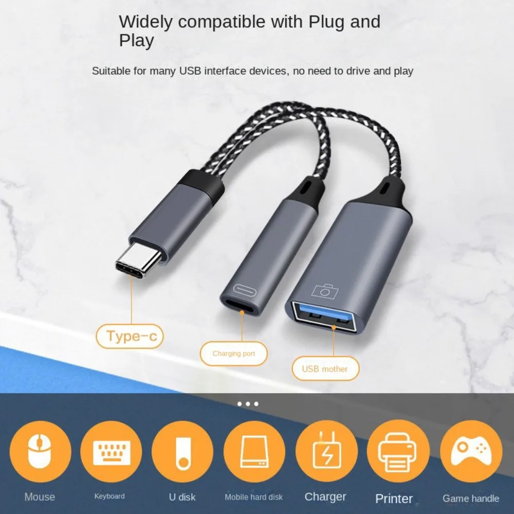

Тип C 2 в 1 Адаптер Type-C к USB a Y Разветвитель Конвертер Разветвитель USB C OTG Кабель Телефон Адаптер Кабель для зарядки данных USB 3.0
