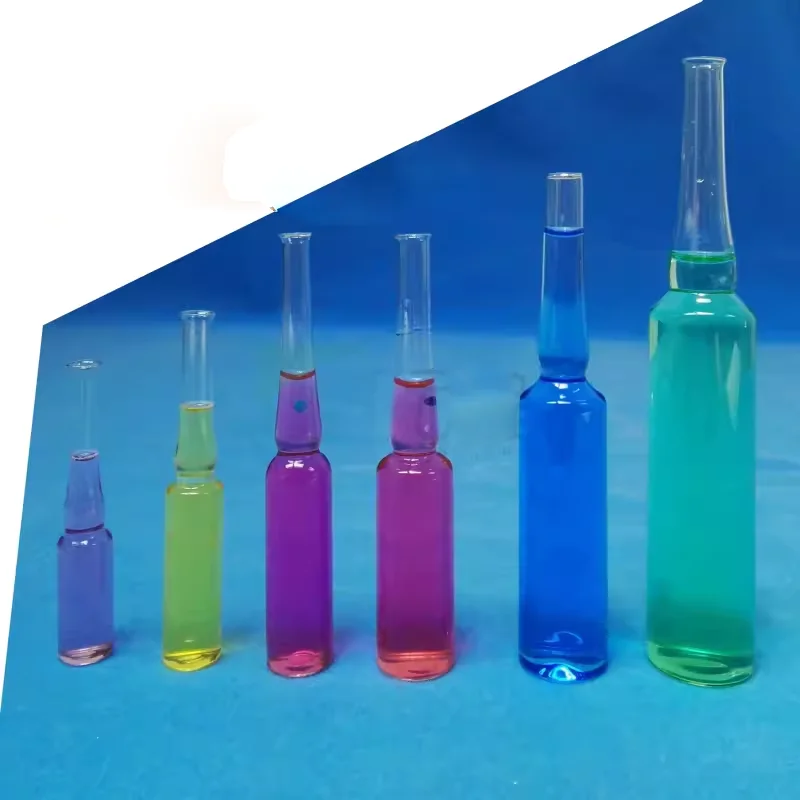 랩 투명 다크 브라운 유리 유연한 앰플 병, 곡선 목 앰플, 액체 약 병, 1 ml, 2 ml, 5 ml, 10 ml, 20ml