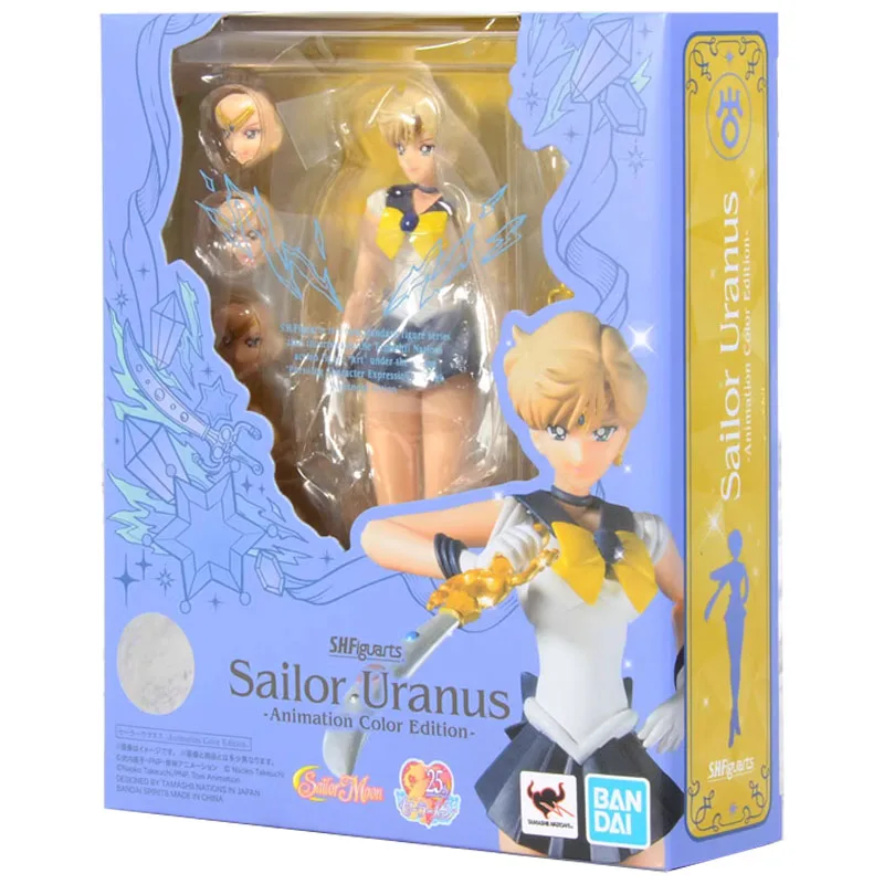 BANDAI Original S.H.Figuarts Sailor Moon Sailor Uranus -Animation Color Edition- Action Anime Figure Model Kit Completed