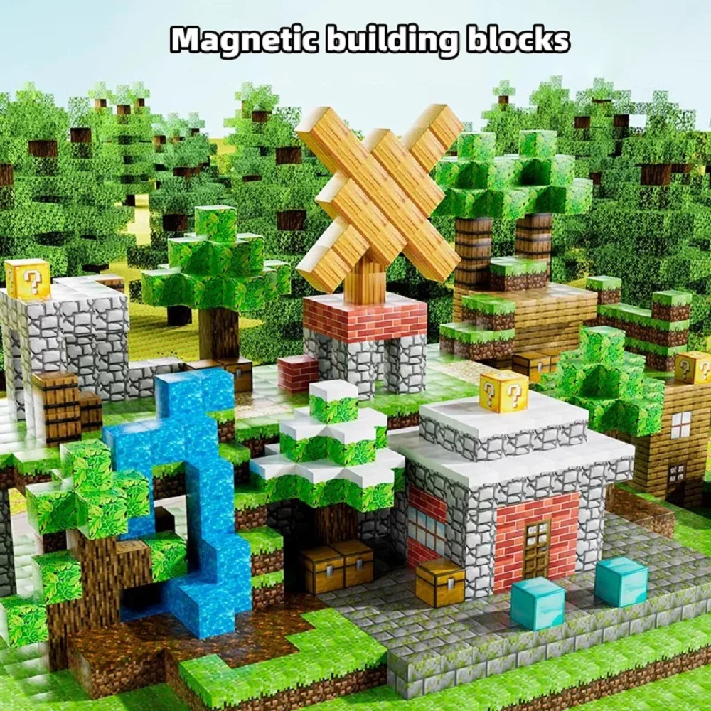 مجموعة صناديق تخزين ألعاب مكعبات بناء مغناطيسية، ألعاب تجميع DIY للأطفال - مكعبات بناء للعب مع الطاولات #5