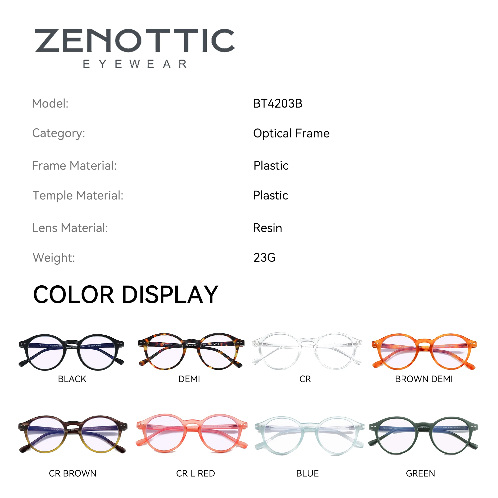 ZENOTTIC 2024 Retro-Lesebrille, Anti-Blaulicht-blockierende Leser, modisch, leicht, für Damen und Herren, Dioptrien 0 bis 4,0