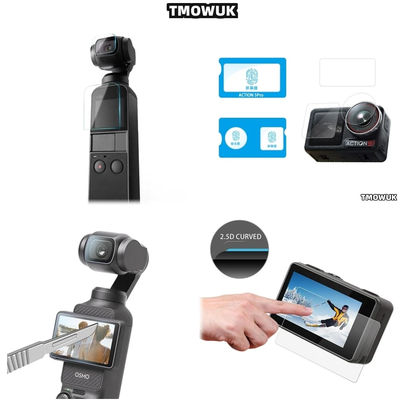 

For DJI Pocket 1 2 Osmo Pocket 3, Ultra-Thin Screen Protection For Action 2 4 Pro.
