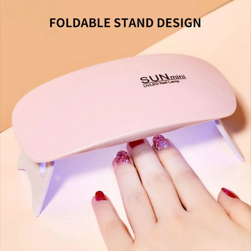 

6 Lamp Beads White Mini Mouse Nail Lamp, UV/LED Portable Nail Dryer Machine, Micro USB for Home Use Gel Drying Lamp