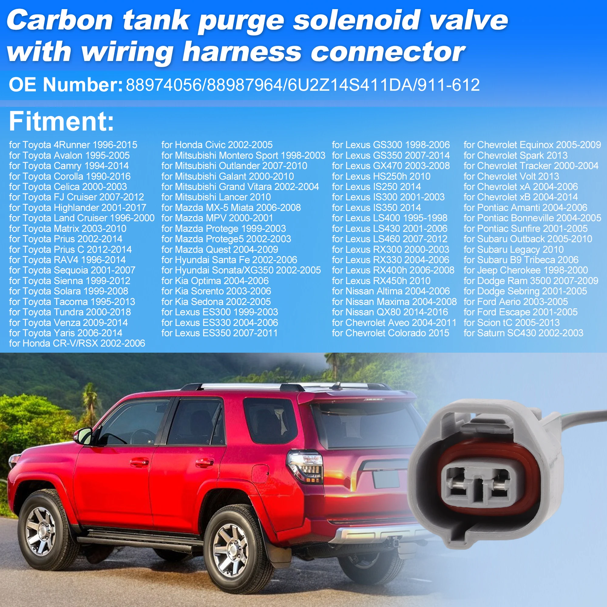 UXCELL Vapor Canister Purge Valve Connector for Toyota 4Runner 96-15