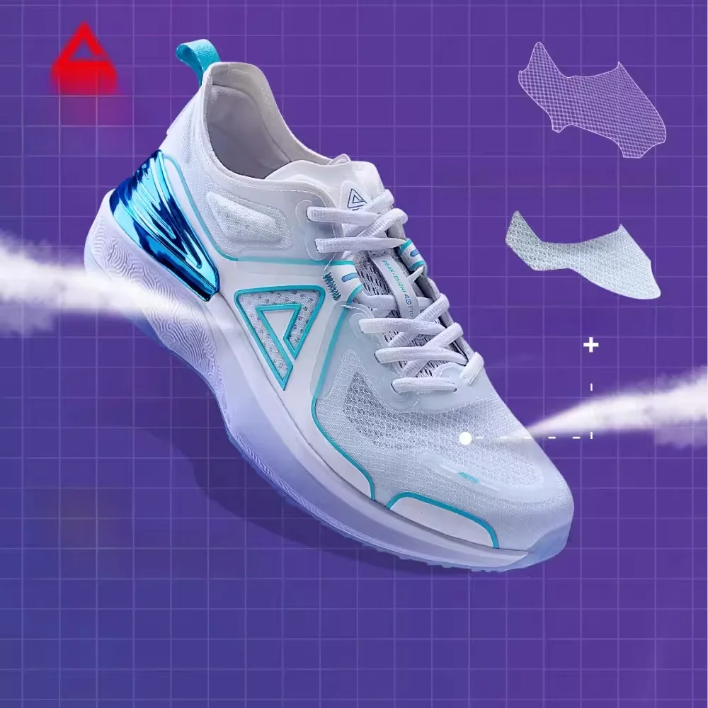 

Peak Tàijí 4.0PRO Men's Running oes Breathable Me o Absorption Sports Lightweight Low Top Lace up Rubber Sole Sneakers