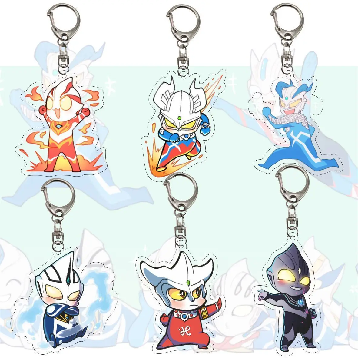 

New Ultraman Key Buckle Ultraman Leo Ultraman Tiga Anime Peripheral Cute Cartoon Originality Pen Case Pendant Collection Display