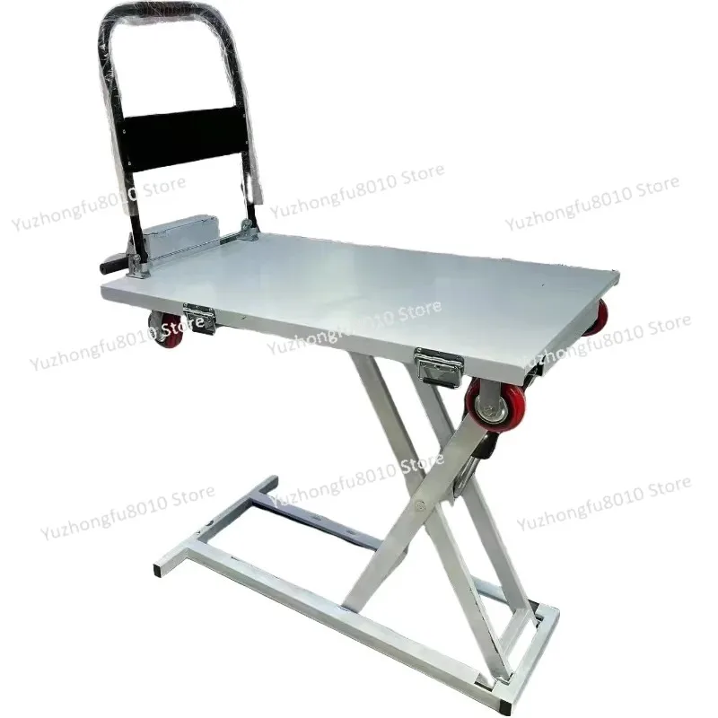 Portable Electric Scissor Slide Rail Mobile Cart Hydraulic Lift Hotel Loading and Unloading Cargo Manual Loading Lift Platform