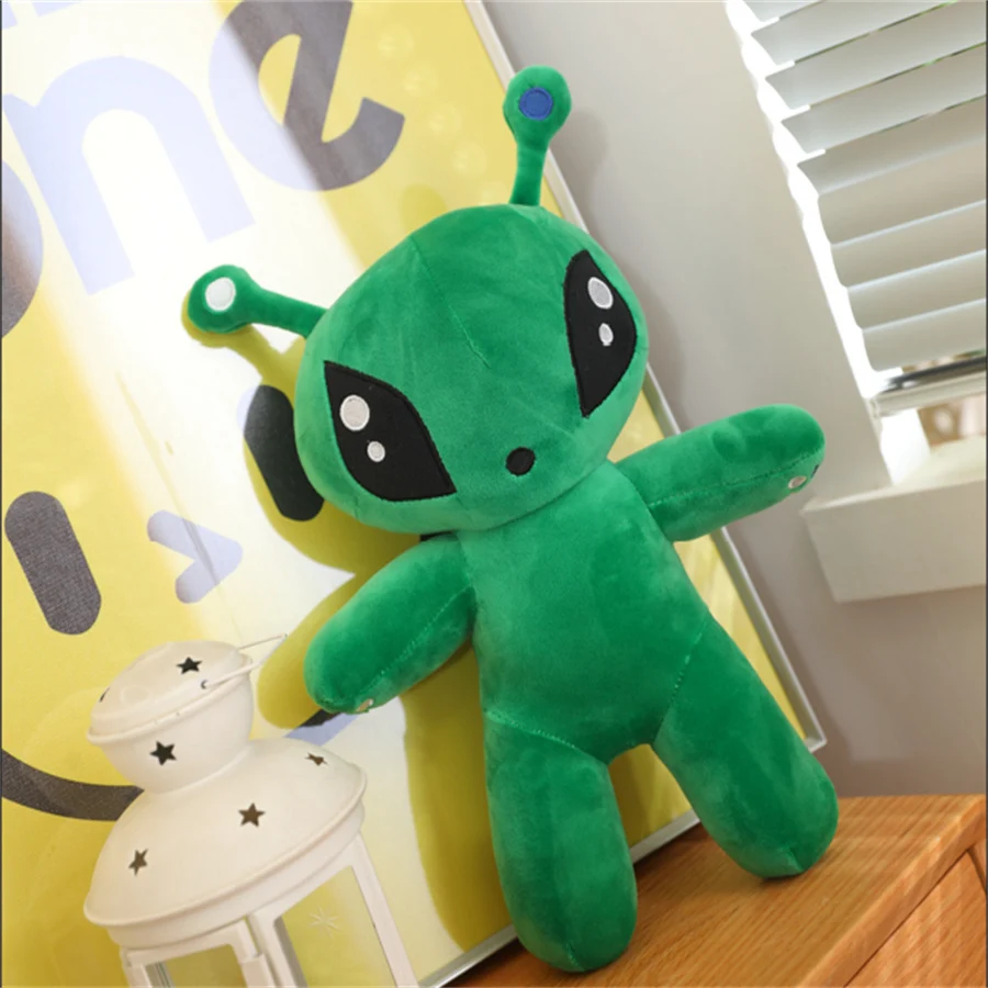 34CM Green Alien Plush Toy Anime Tentacled Horn Alien Monsters Horror Doll  Soft Throw Pillow kids Birthday Christmas Gift