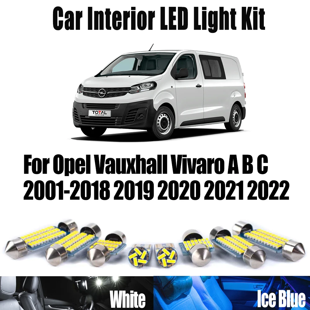 

Canbus For Opel Vauxhall Vivaro A B C 2001-2018 2019 2020 2021 2022 Car Accessories LED Interior Dome Map Reading Bulb Light Kit
