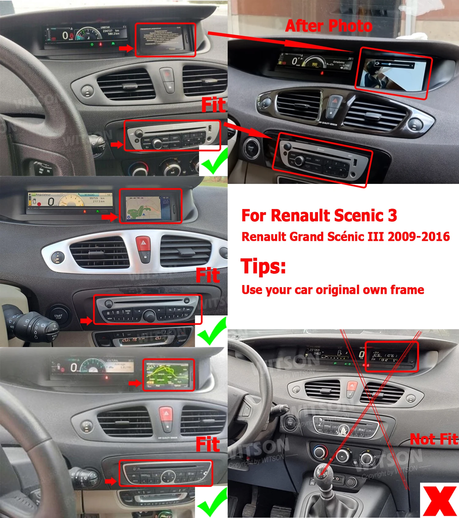 7-дюймовый OEM автомобильный радиоприемник Bluetooth CarPlay для Renault Scenic 3 Grand Scenic III 2009-2016, автомультимедийный стерео GPS-плеер для LHD RHD